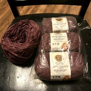 Lion Brand Rewind tape yarn lot of 4